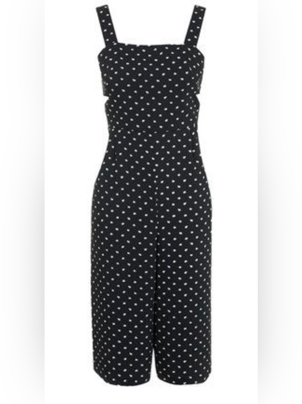 Topshop Black Polka Dot Strapless Jumpsuit